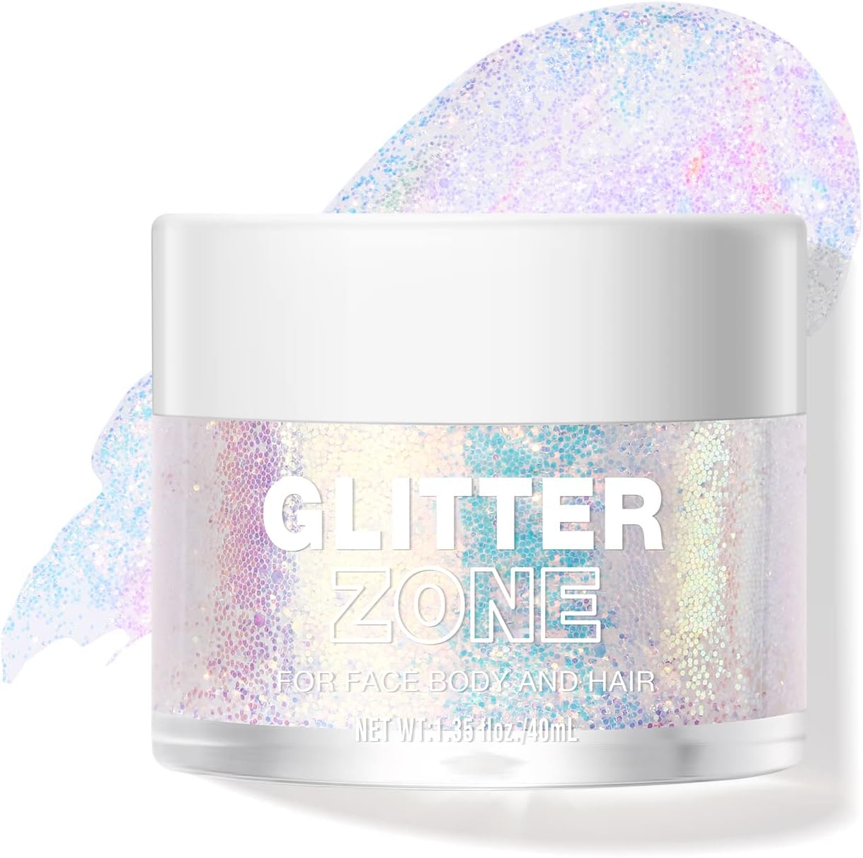 BestLand Holographic Body Glitter Gel front view jar packaging