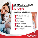 Zymox hydrocortisone cream for dogs and cats treating hot spots