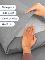 Soft double brushed microfiber fabric texture close up