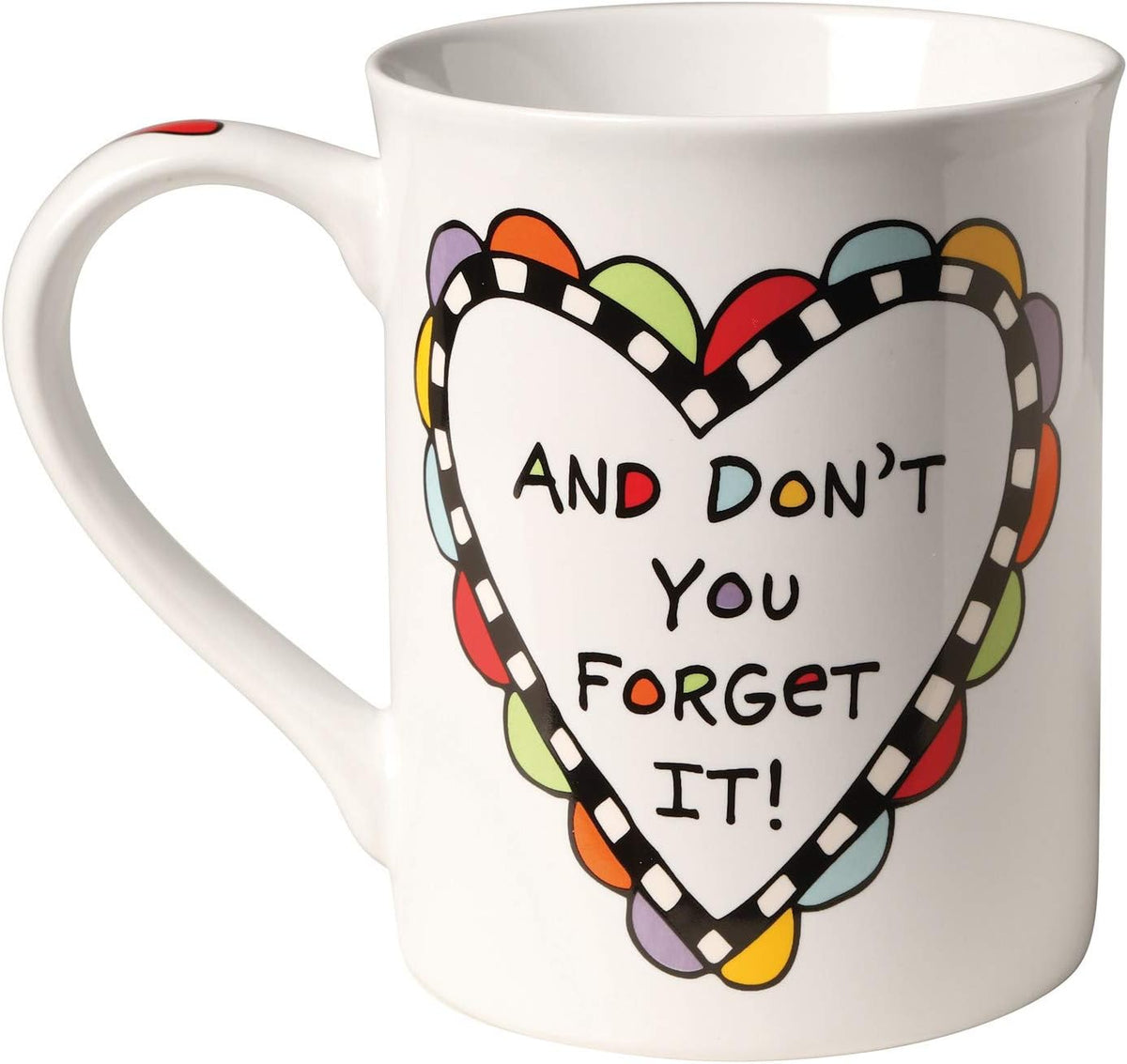Enesco porcelain mug lifestyle product photography featuring microwave safe design