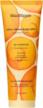 Mad Hippie skincare range display with Luminizing SPF 29+