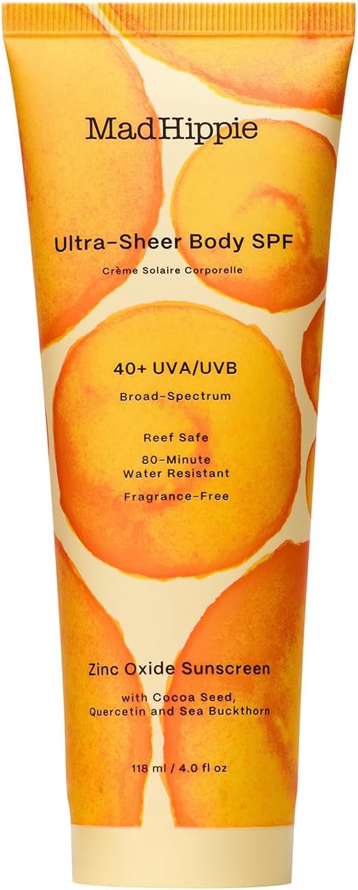 Mad Hippie skincare range display with Luminizing SPF 29+