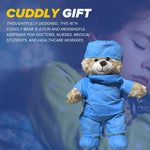 ZZZ Bears nurse plush toy side profile with poseable limbs