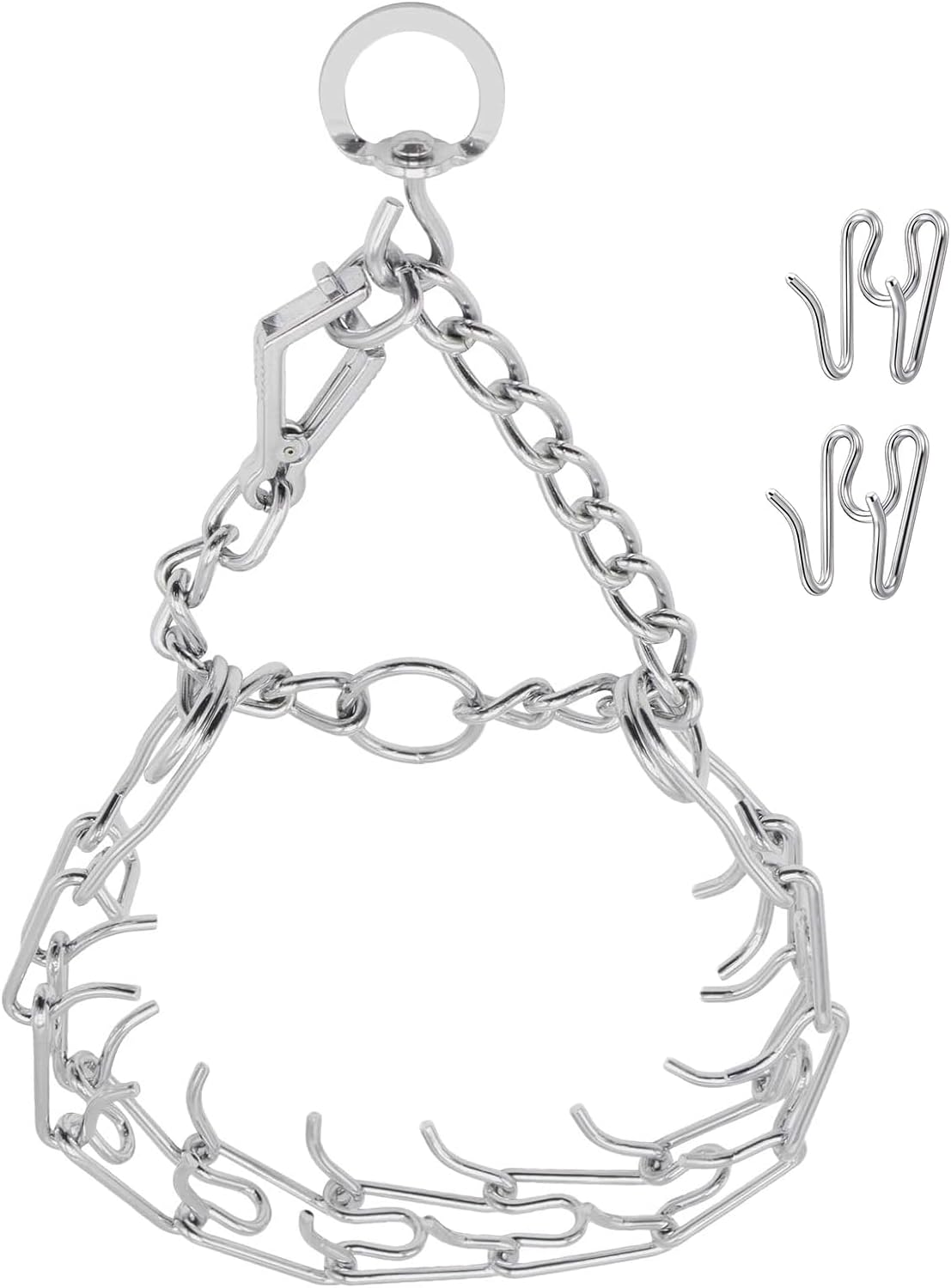 Durable chrome plated pinch collar for obedience training