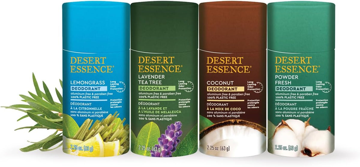 Desert Essence lavender tea tree deodorant size scale view