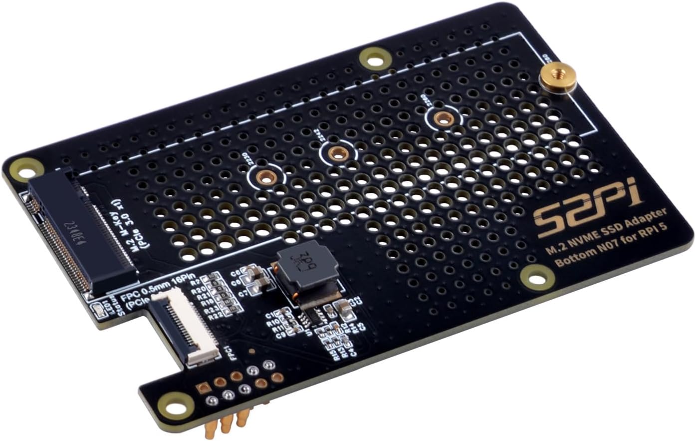 GeeekPi N07 PCIe NVMe SSD bottom board front view