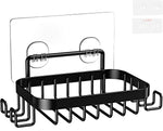 Gegoup soap dish holder front view in matte black finish