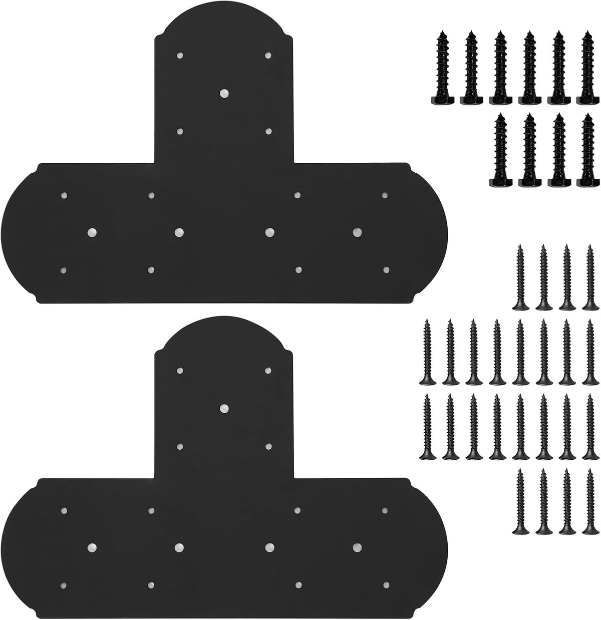 Black T Bracket, 4 pcs 13.5"x 2.9" T Shape Steel Flat Bracket Mending Plate 3mm Thickness for Wood, T Joining Brackets Connecting Brackets with Screws for Repair Wood Furniture - Image 11