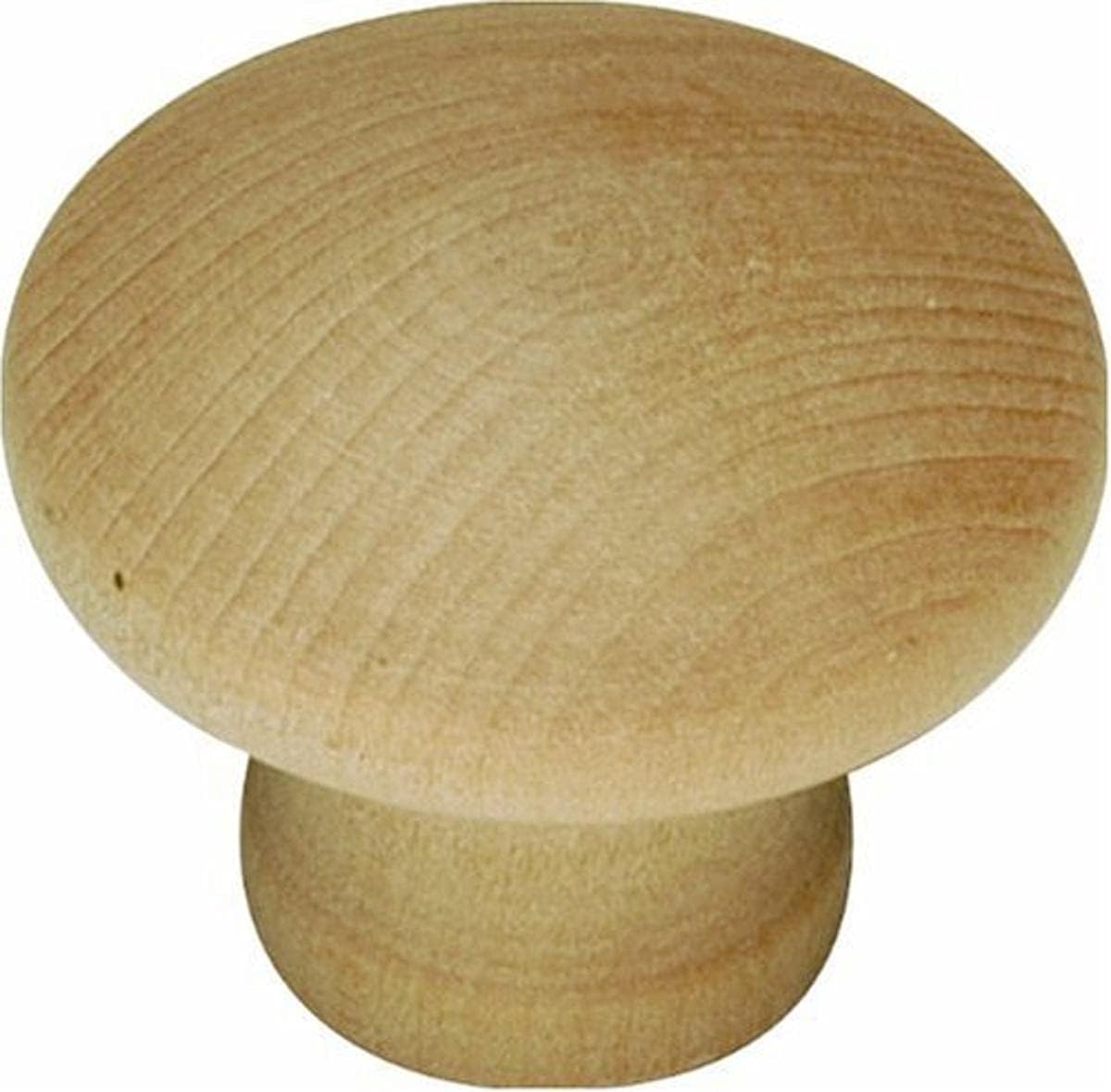 Hickory Hardware P184-UW 1-1/4-Inch Natural Woodcraft Knob, Unfinished Wood - Image 1