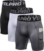 Queerier Mens Compression Shorts 3 Pack Spandex Running Shorts Sports Workout Base Layer Underwear Athletic Shorts - Image 12
