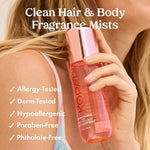 Back label ingredients and details of Kopari Hair And Body Mist Malibu Peach