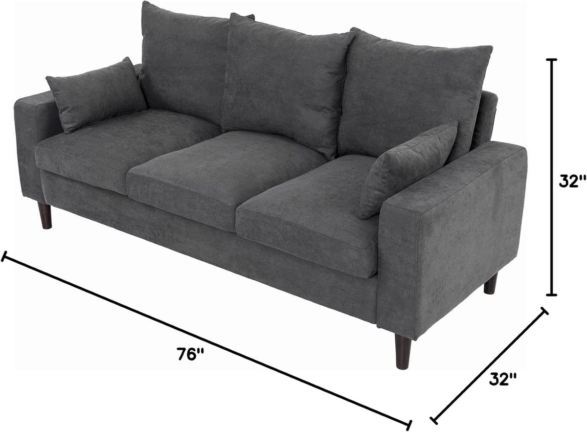 Panana L-shape sofa couch angled view with footstool