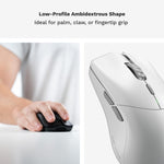 Glorious Model O 2 PRO wireless mouse side angle with ergonomic shape
