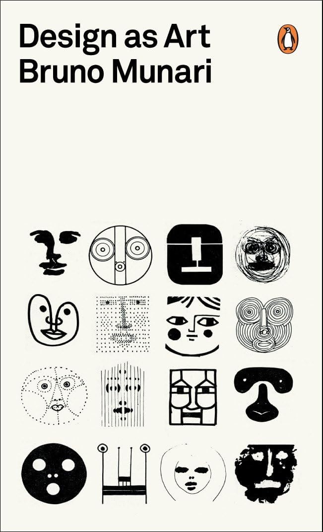 Bruno Munari Design as Art paperback book front view displaying minimalist geometric cover illustration.