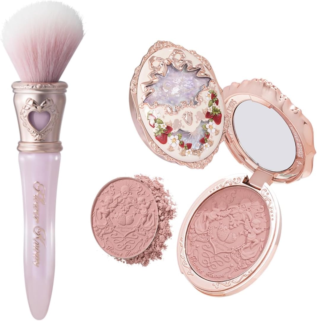Flower Knows Strawberry Rococo Embossed Blush+Bunny Garden Blush Brush - Image 1