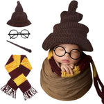 Vomdrok newborn photography props wizard hat set front view