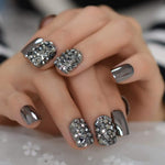 Coolnail 3D Rhinestones False Nails Pink Color Candy Coffin Frosted Matte Flat Full Cover Handmade Bride Fake Nail Tips - Image 12