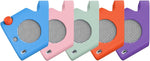 Back view of fitted silicone skin showing headphone and charging port access