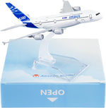 Busyflies Lufthansa A380 scale model side profile on display stand