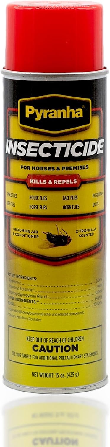 Pyranha Insecticide Aerosol Fly Spray for horses 15 ounce front view