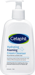 Cetaphil hydrating foaming cream cleanser front view bottle