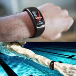 Replacement silicone strap connected to Samsung fitness tracker display