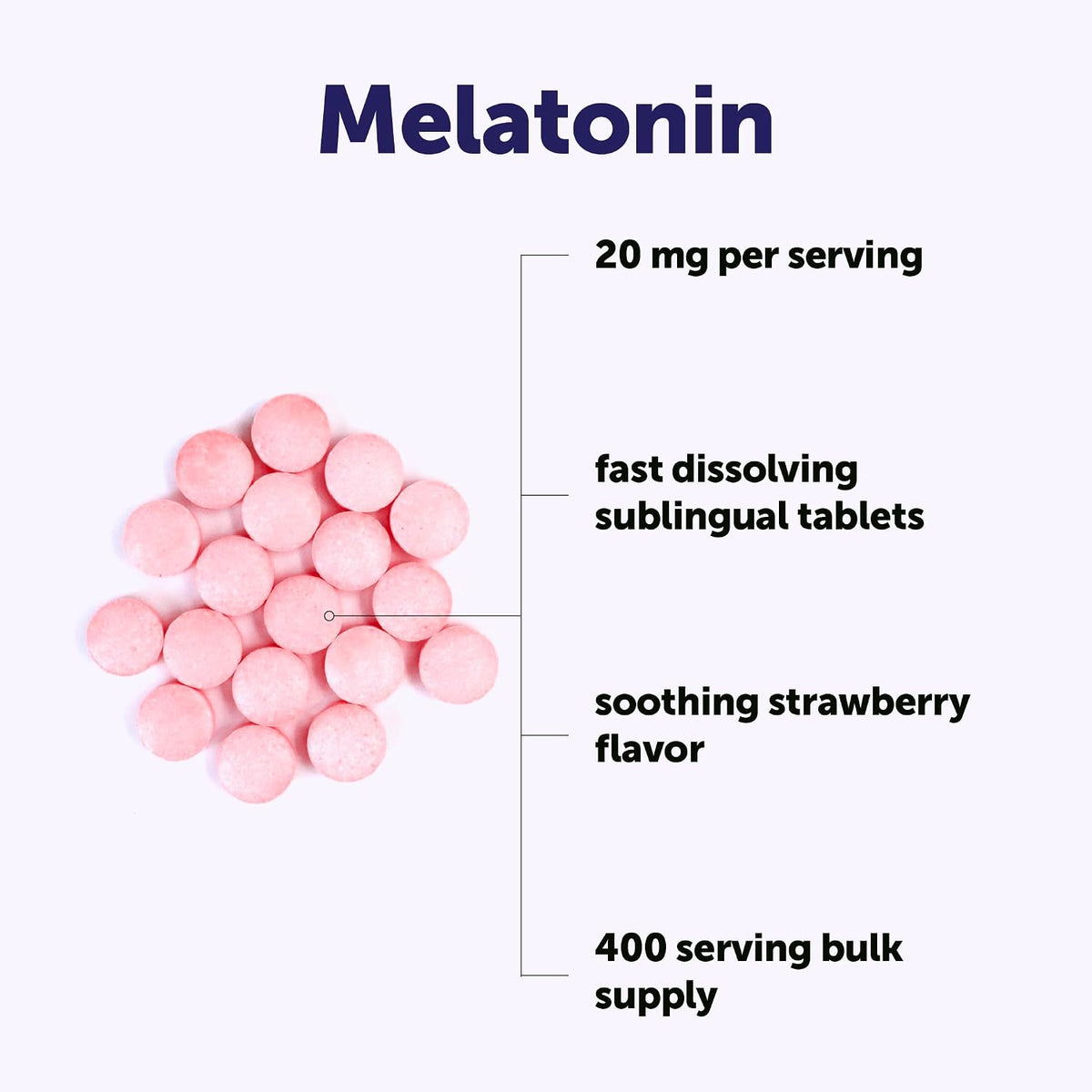 Micro Ingredients strawberry flavor melatonin supplement side profile