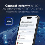 Compact international travel hotspot device showing slim profile and dimensions