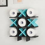 Weysat Tic Tac Toe Toilet Paper Holder Stand Bathroom Wall Decor Rustic Wooden Hanging Storage Freestanding Wall Mounted Shelves Decor for Toilet Tissue Farmhouse - Image 15