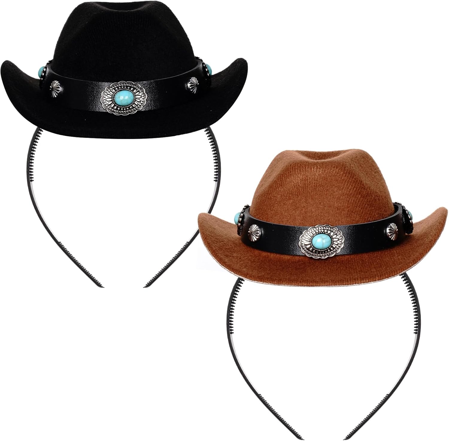 Haakong mini cowgirl hat headband front view for western party styling