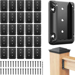 DN Mate 20 PCS Deck Railing Bracket Connectors for 2x4 (Actual 1.5"x3.5") Handrail to Wood Post Connection, Sturdy Nylon Stair Fence Railing Connectors with Coated Wood Screws,Drill Bit - Image 9