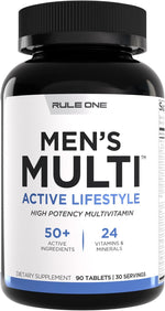 Rule 1 Proteins Men's Daily Multi front view bottle packaging