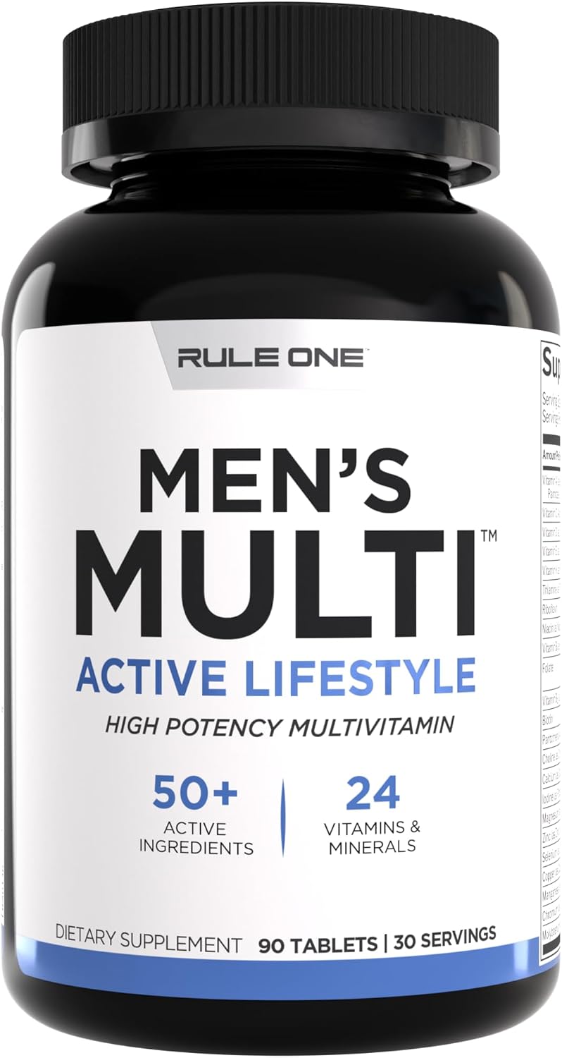 Rule 1 Proteins Men's Daily Multi front view bottle packaging