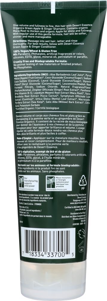 Desert Essence organic green apple shampoo texture closeup
