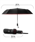 Windproof Travel Umbrella - Compact & Withstands Winds up to 100MPH, Strongest Premium Auto Folding Umbrella for Rain and Sun - Durable, Light & Portable for Women & Men, Fits Backpack & Cars - Image 9