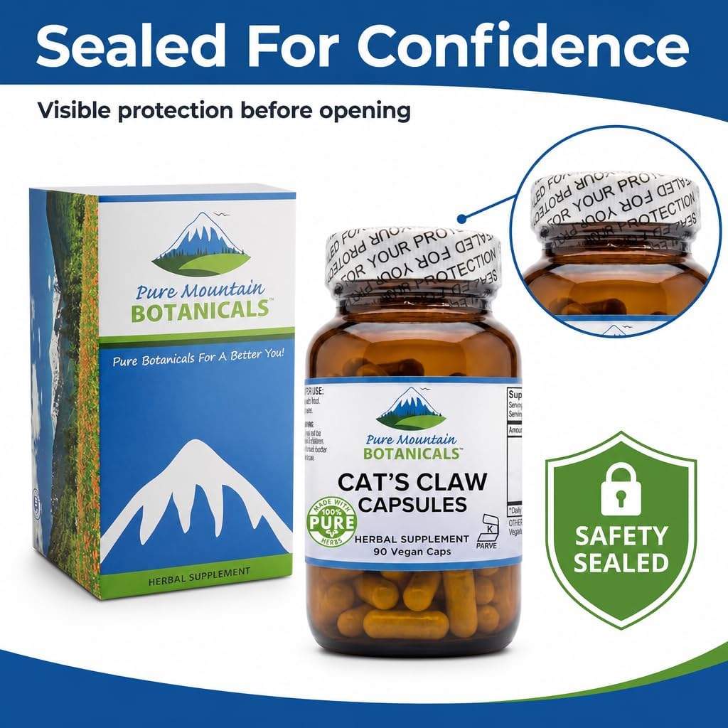 Pure Mountain Botanicals Cat's Claw Capsules - 1000mg Peruvian Bark - Image 7