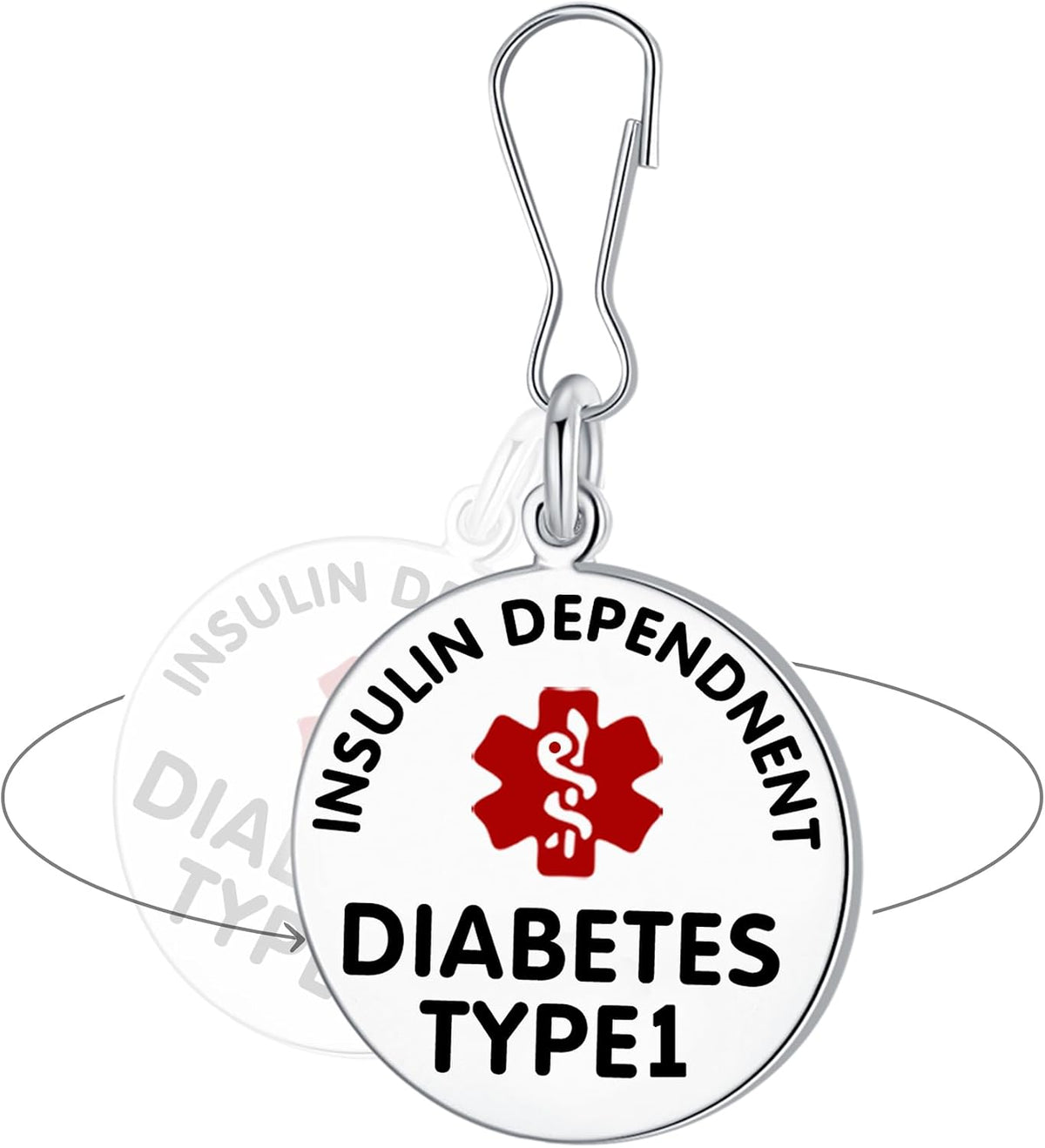 Divoti red enamel medical symbol tag detail