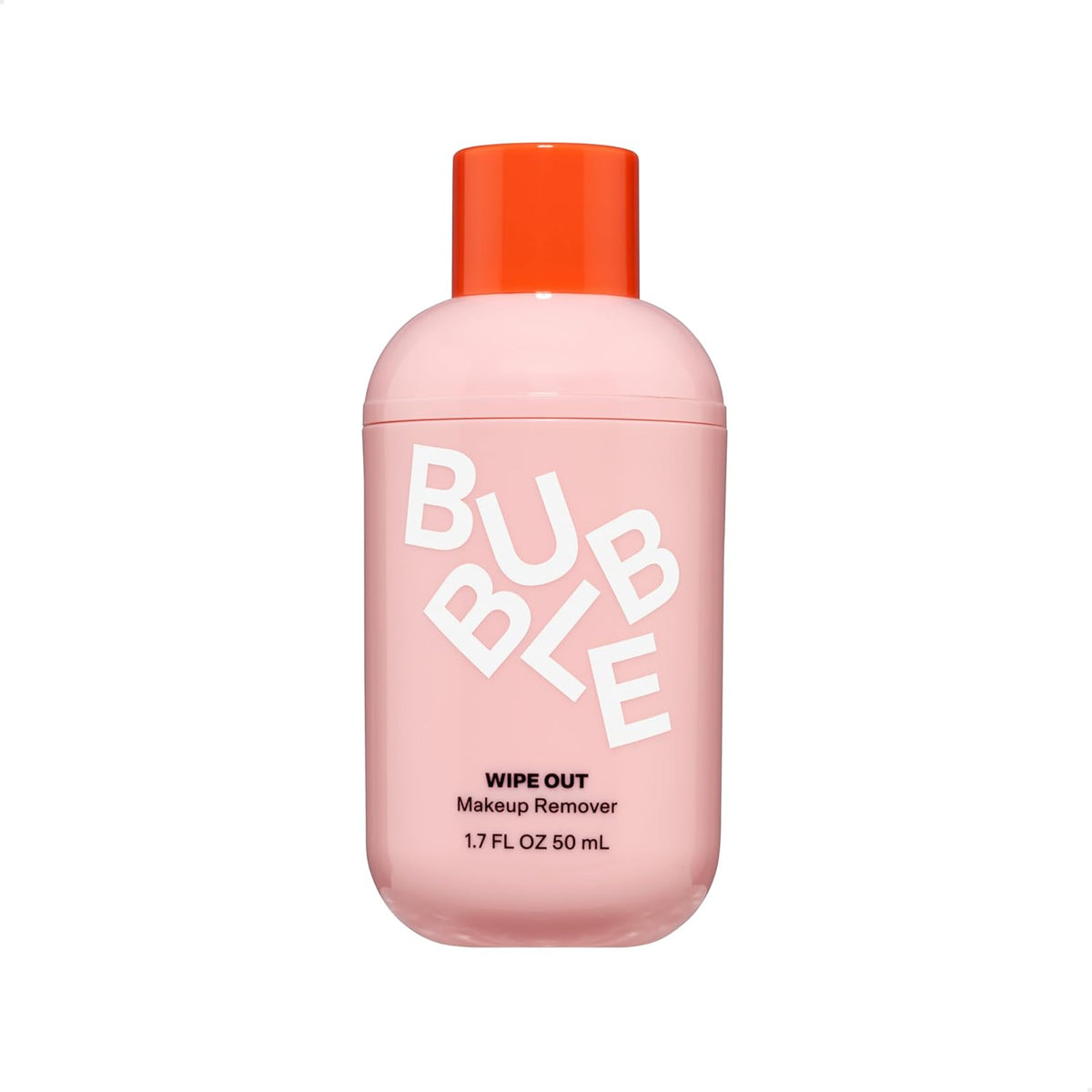 Bubble Skincare Wipe Out Makeup Remover 50ml front view pink bottle daily skincare essential