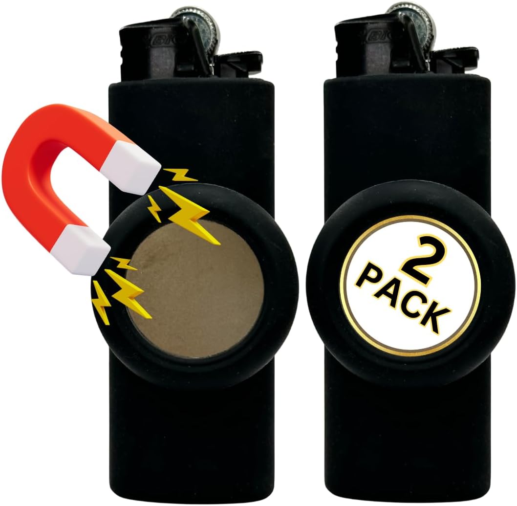Lighter Locators magnetic lighter holder case front view in pink