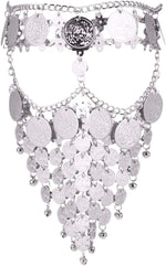 Beaupretty women masquerade mask face chain front view