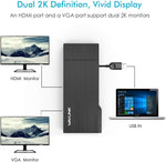 Wavlink mini dock side view featuring gigabit ethernet and usb ports