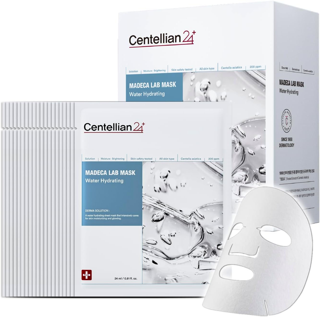 Centellian 24 Madeca Water Hydrating Mask box front view for skincare