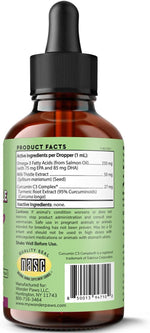 Wonder Paws liquid liver and kidney support drops for dogs showing dropper administration.