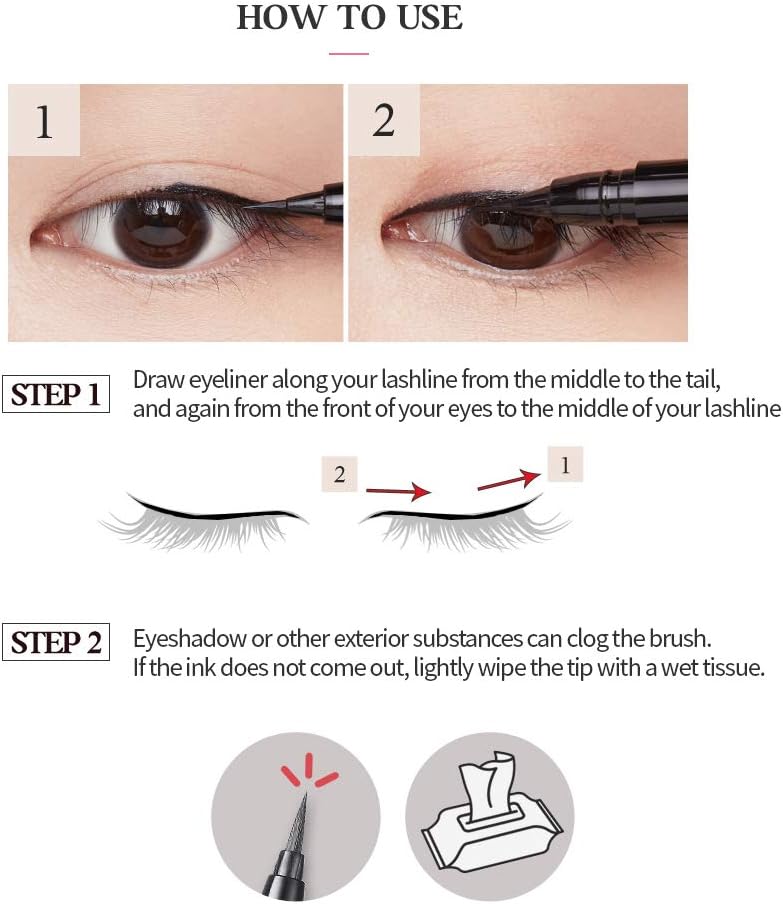 ETUDE House K-beauty liquid eyeliner brown cap removed view