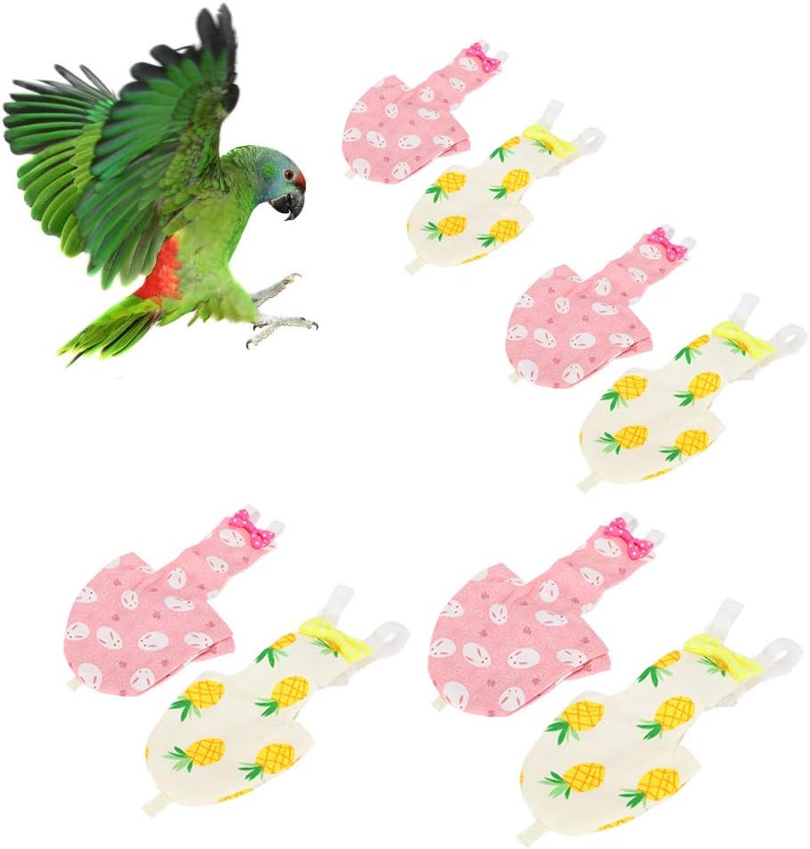 Pssopp pet bird diaper front view pink flight suit costume for parrots