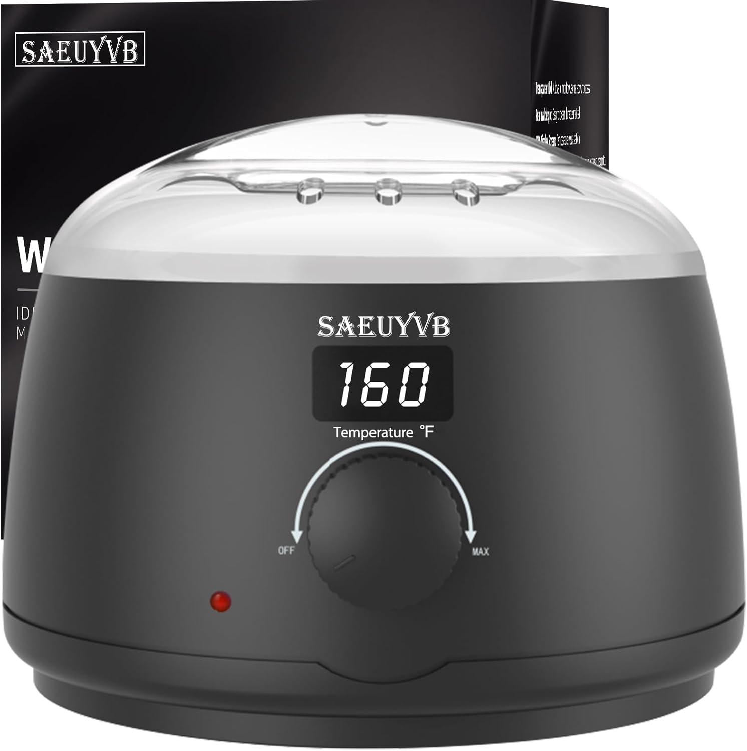 SAEUYVB Professional Digital Wax Warmer front view showing electronic display and temperature knob