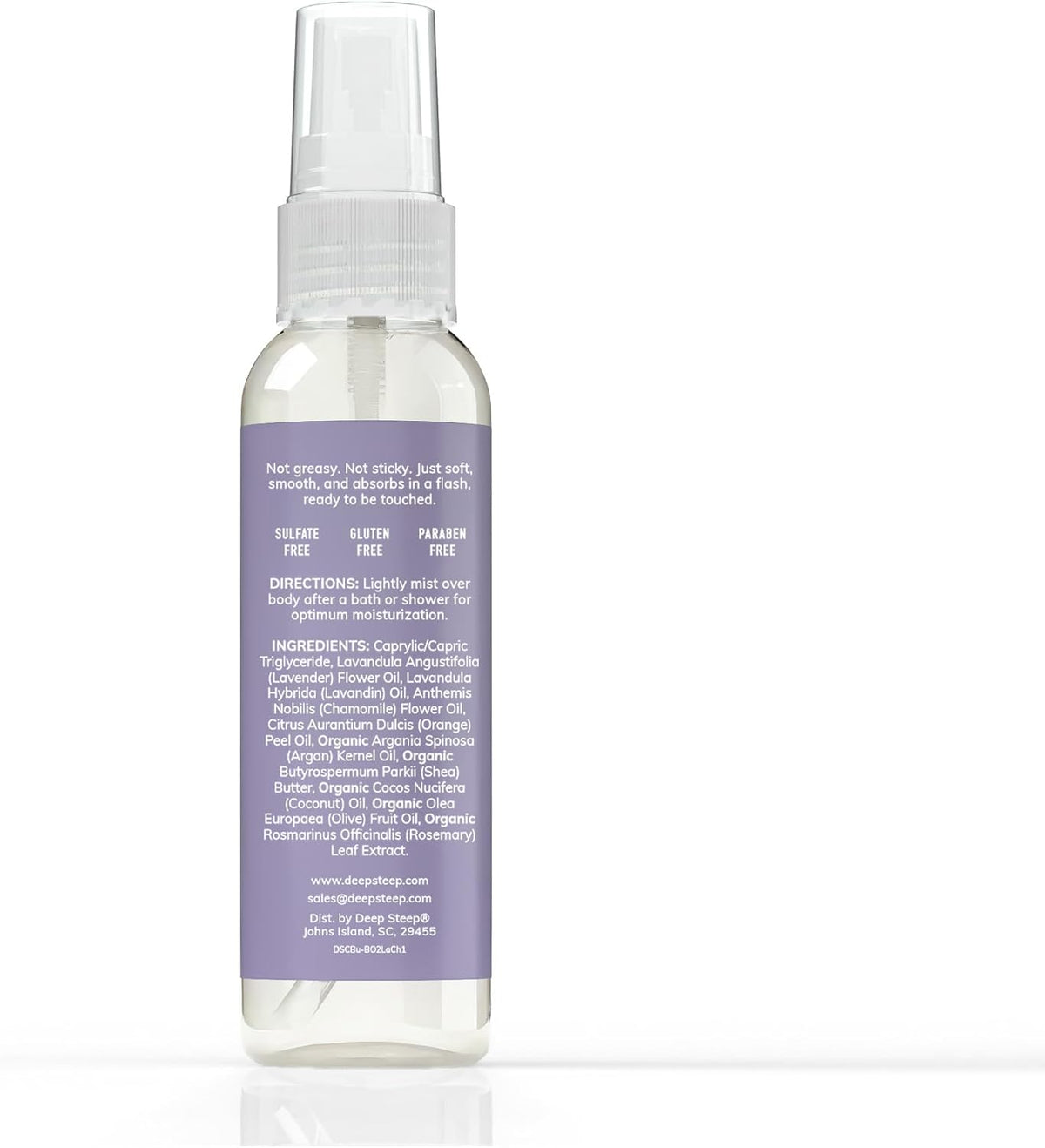 Deep Steep lavender chamomile body oil spray nozzle detail