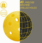 AMYPUK 40-hole pickleball side profile on court surface