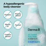 Derma B AC Control Body Wash back label ingredient details