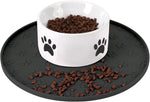 Joyinjojo Silicone Pet Food Mat black front view